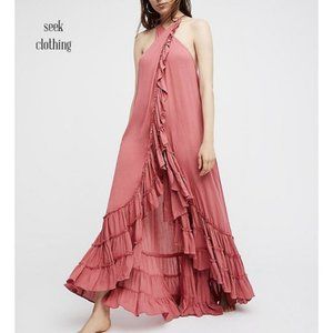 Free People M Tiered Ruffle Maxi Dress